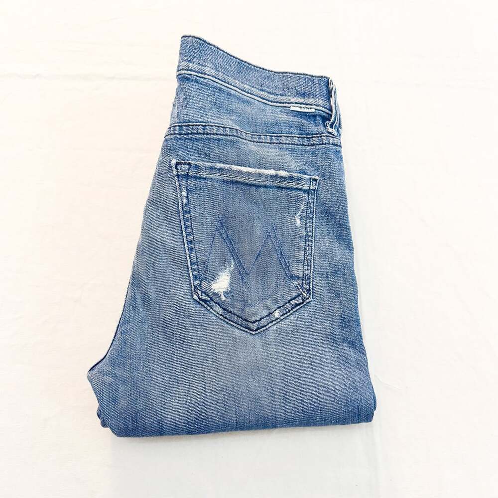Mother The Stunner Ankle Fray Grafitti Girl Denim Jeans Button Fly Size 24